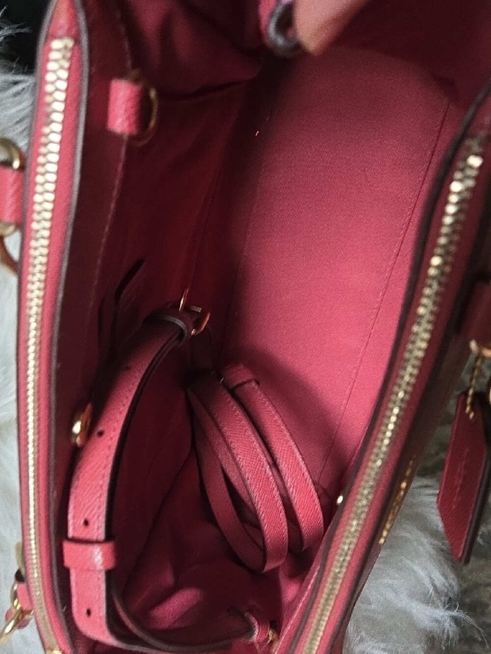 Coach Pink Leather Satchel with Cherry Charm - Picture 7 of 12